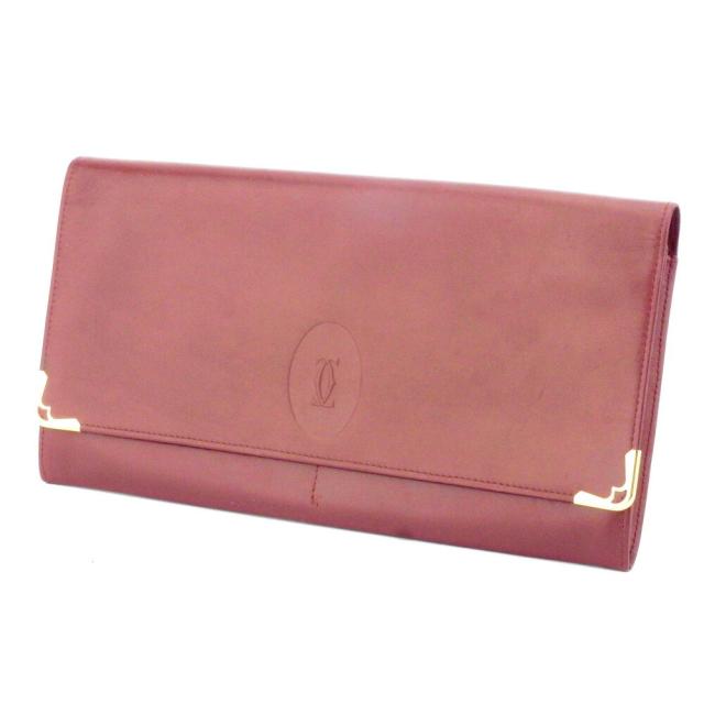 【BIGお買い物ラリー★30%OFFセール中】カルティエ CARTIER クラッチバッグマストライン ボルドー ゴールド レディース 中古