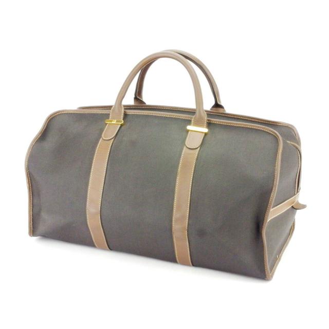 【BIGお買い物ラリー★30%OFFセール中】ダンヒル Dunhill ボストンバッグヘリンボーン ブラック ブラウン ゴールド レディース 中古