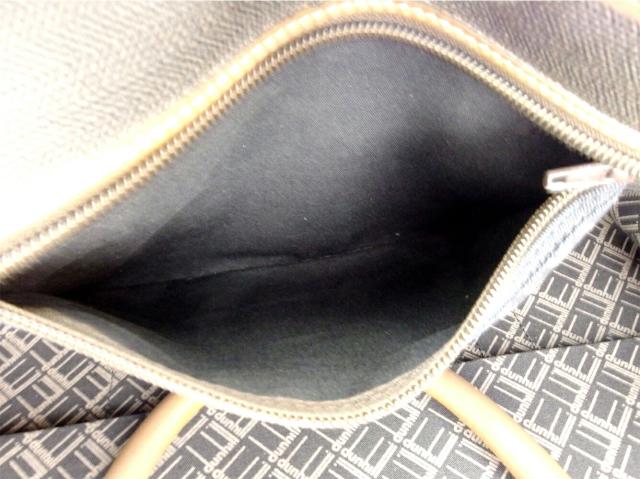 【30％OFF★週末タイムセール】ダンヒル Dunhill ボストンバッグヘリンボーン ブラック ブラウン ゴールド レディース 中古_6