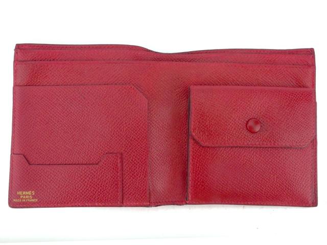 30％OFF☆週末タイムSALE】エルメス HERMES 二つ折り財布 レッド