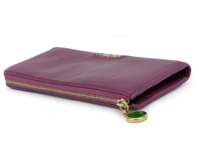 【30％OFF★週末タイムSALE】ブルガリ BVLGARI 長財布モネーテ パープル ゴールド グリーン レディース 中古_2