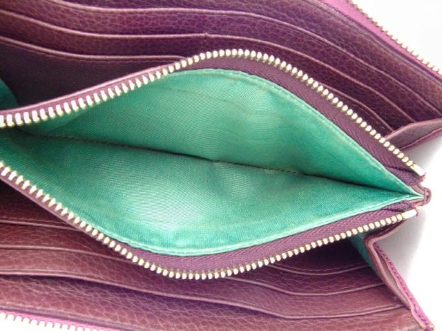 【30％OFF★週末タイムSALE】ブルガリ BVLGARI 長財布モネーテ パープル ゴールド グリーン レディース 中古_5