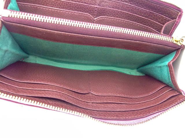 【30％OFF★週末タイムSALE】ブルガリ BVLGARI 長財布モネーテ パープル ゴールド グリーン レディース 中古_6