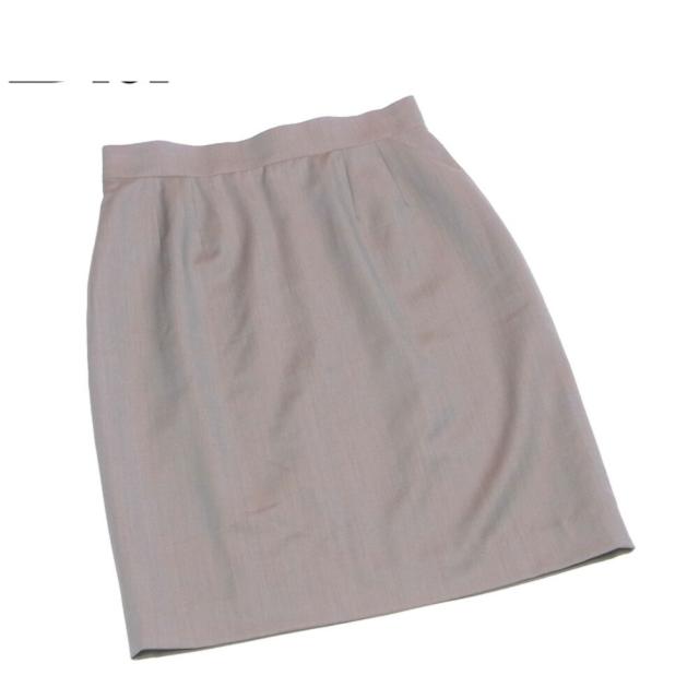 【X'masセール★30%OFF】ディオール Dior スカートシャドウストライプ ♯38サイズ ベージュ グリーン オレンジ系 レディース 中古