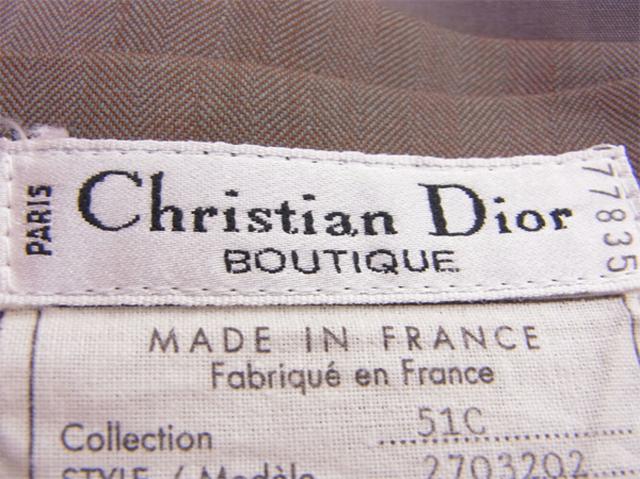 【30％OFF★週末タイムセール】ディオール Dior スカートシャドウストライプ ♯38サイズ ベージュ グリーン オレンジ系 レディース 中古_6