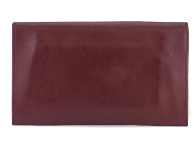 【30％OFF★土日ひと休み大売り出し】カルティエ CARTIER クラッチバッグマストライン ボルドーワイン レディース 中古