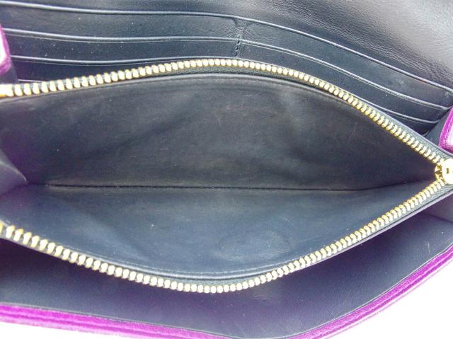 【30％OFF★週末タイムセール】ロエベ LOEWE 長財布アナグラム パープル ゴールド レディース 中古_9