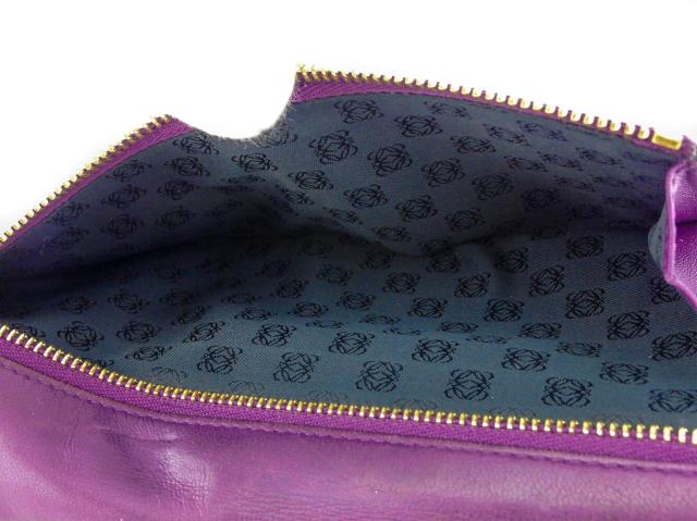 【30％OFF★週末タイムセール】ロエベ LOEWE 長財布アナグラム パープル ゴールド レディース 中古_10