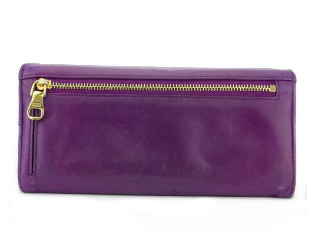 【30％OFF★週末タイムセール】ロエベ LOEWE 長財布アナグラム パープル ゴールド レディース 中古_1