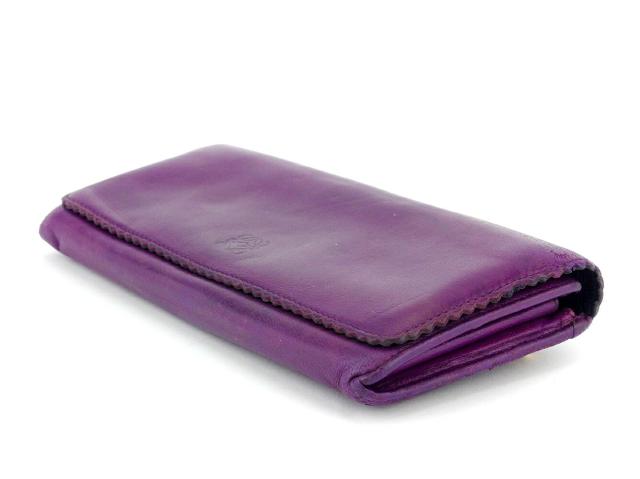 【30％OFF★週末タイムセール】ロエベ LOEWE 長財布アナグラム パープル ゴールド レディース 中古_3