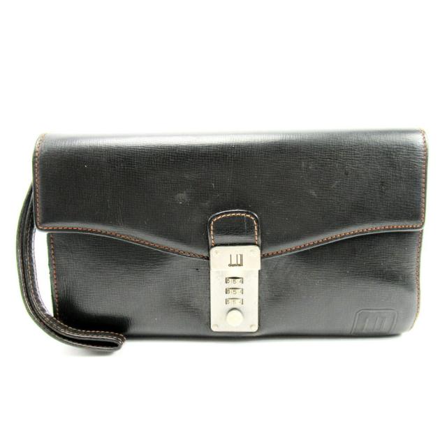 【BIGお買い物ラリー★30%OFFセール中】ダンヒル Dunhill クラッチバッグ ブラック レディース 中古