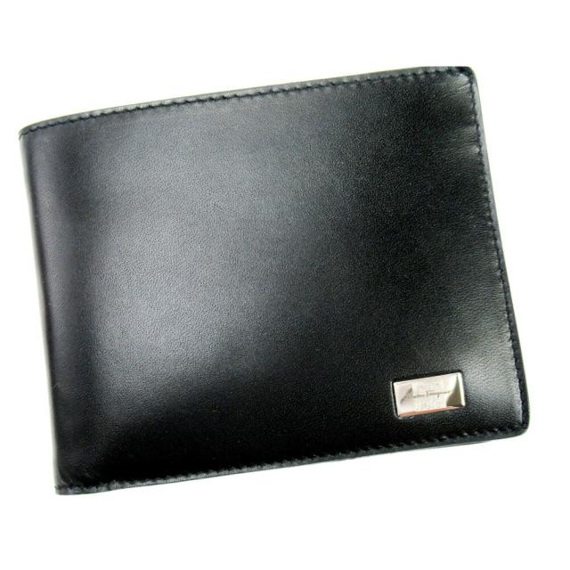 【BIGお買い物ラリー★30%OFFセール中】サルヴァトーレフェラガモ Salvatore Ferragamo 札入れ ブラック レディース 中古