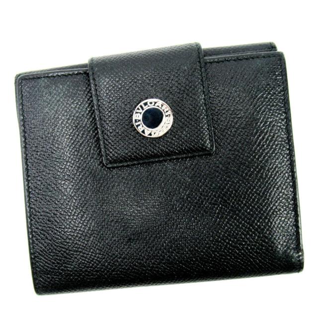 【BIGお買い物ラリー★30%OFFセール中】ブルガリ BVLGARI 二つ折り財布ブルガリブルガリ ブラック レディース 中古