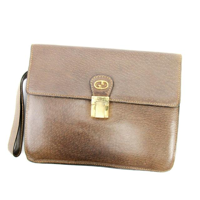 【X'masセール★30%OFF】グッチ GUCCI クラッチバッグオールドグッチ ブラウン レディース 中古