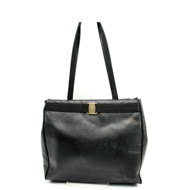 【BIGお買い物ラリー★30%OFFセール中】サルヴァトーレフェラガモ Salvatore Ferragamo トートバッグヴァラ金具 ブラック レディース 中古