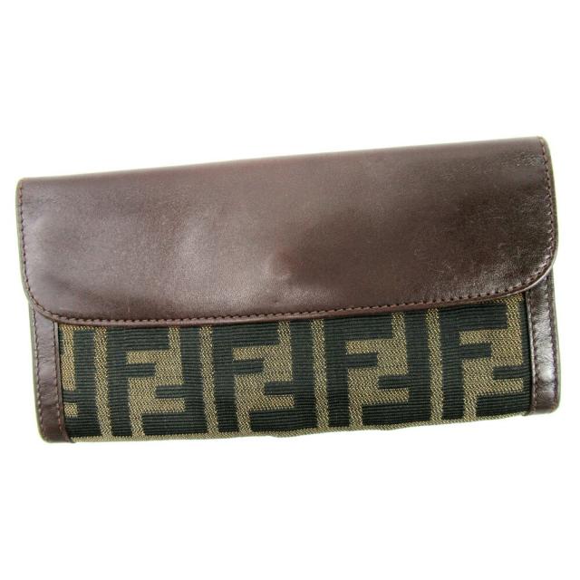 【BIGお買い物ラリー★30%OFFセール中】フェンディ FENDI 長財布ズッカ ブラウン ブラック ベージュ レディース 中古