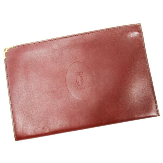 【BIGお買い物ラリー★30%OFFセール中】カルティエ CARTIER ポーチマストライン ボルドー レディース 中古