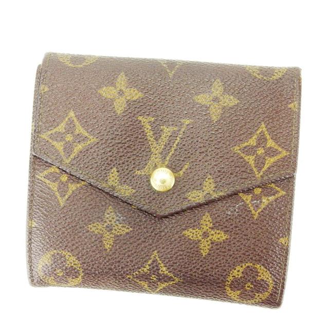 【BIGお買い物ラリー★30%OFFセール中】ルイ・ヴィトン LOUIS VUITTON 二つ折り財布モノグラム ポルトモネビエ（旧タイプ） ブラウン ベージュ ゴールド レディース 中古