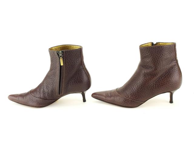 ドルチェアンドガッバーナ DOLCE&amp;GABBANA ブーツショート ♯35 ドルガバ ポインテッドトゥ ブラウン ゴールド レディース 中古_2
