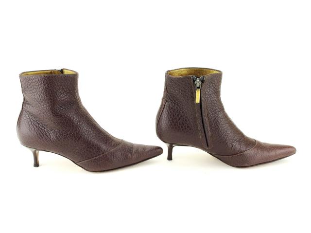 ドルチェアンドガッバーナ DOLCE&amp;GABBANA ブーツショート ♯35 ドルガバ ポインテッドトゥ ブラウン ゴールド レディース 中古_3