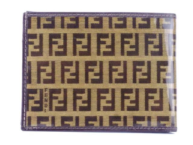 フェンディ FENDI 二つ折り財布ズッキーノ ベージュ ブラウン レディース 中古_1