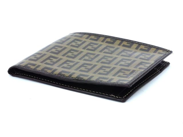 フェンディ FENDI 二つ折り財布ズッキーノ ベージュ ブラウン レディース 中古_3