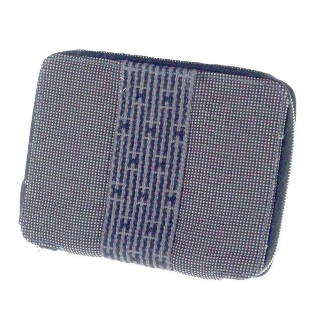 【BIGお買い物ラリー★30%OFFセール中】エルメス HERMES 手帳カバーエールライン ブラック グレー 灰色 シルバー レディース 中古