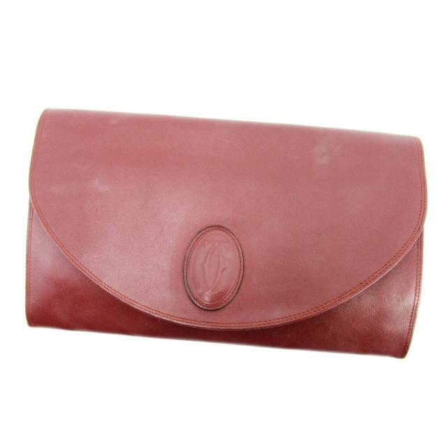 【BIGお買い物ラリー★30%OFFセール中】カルティエ CARTIER クラッチバッグマストライン ボルドー レディース 中古