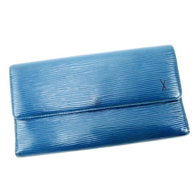 【BIGお買い物ラリー★30%OFFセール中】ルイ・ヴィトン LOUIS VUITTON 長財布エピ ポルトトレゾールインターナショナル ブルー レディース 中古