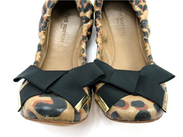 【週末セール★30％OFF】ルイ・ヴィトン LOUIS VUITTON パンプスレオパード柄 ＃M ベージュ ブラック レディース 中古_5