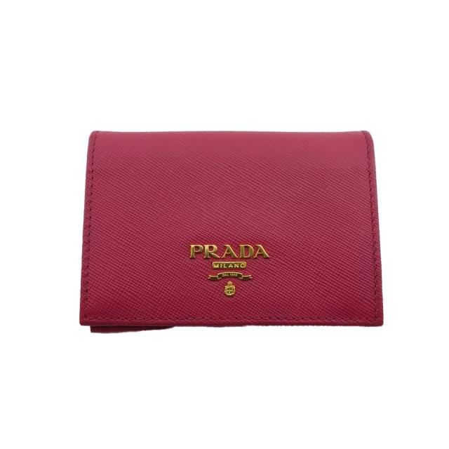 【BIGお買い物ラリー★30%OFFセール中】プラダ PRADA カードケースロゴ ピンク レディース 中古