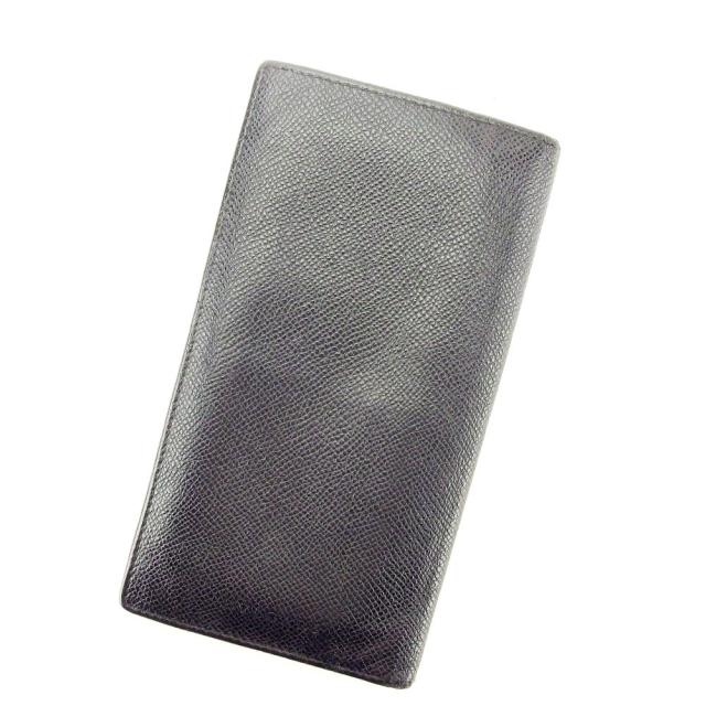 【X'masセール★30%OFF】ブルガリ BVLGARI 札入れクラシコ ロゴ入り ブラック レディース 中古