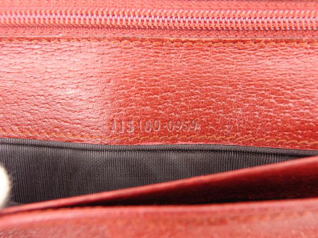 グッチ GUCCI 長財布GGキャンバス レッド シルバー レディース 中古_10