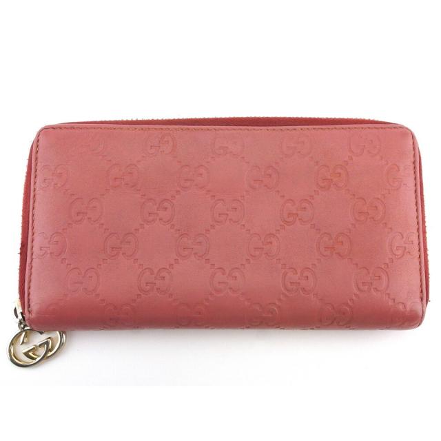 【BIGお買い物ラリー★30%OFFセール中】グッチ GUCCI 長財布グッチシマ ピンク レディース 中古