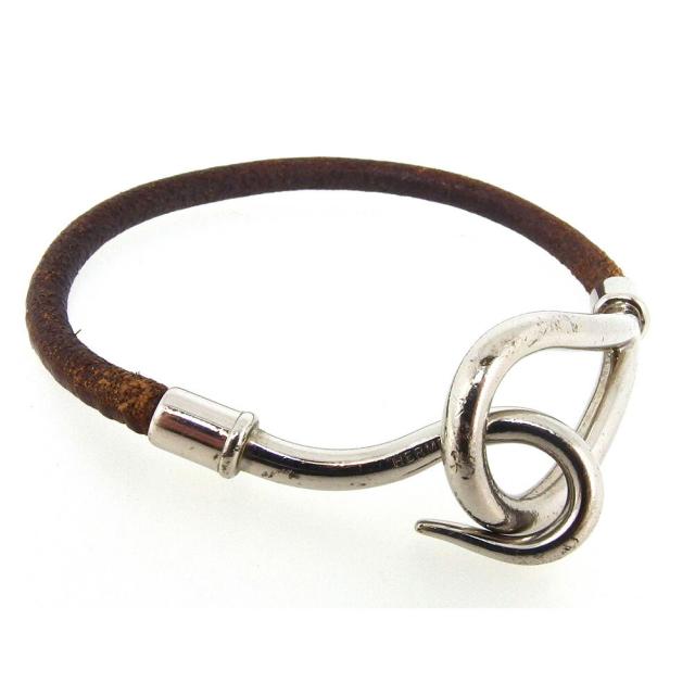 エルメス HERMES ブレスレット ジャンボブレス ブラウン　シルバー レディース 中古