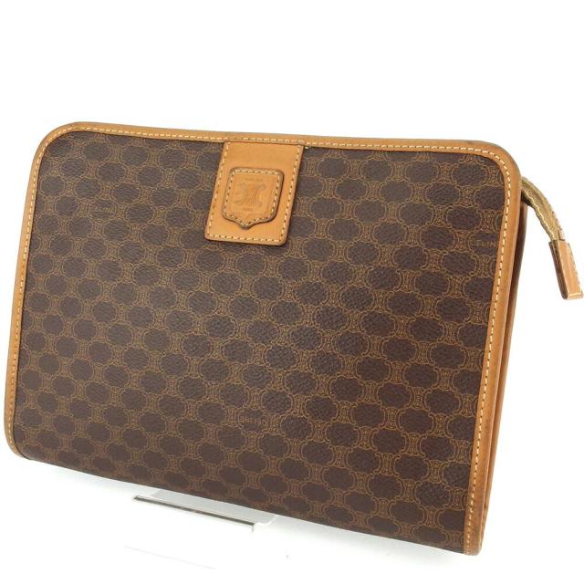 【BIGお買い物ラリー★30%OFFセール中】セリーヌ CELINE クラッチバッグマカダム ブラウン レディース 中古
