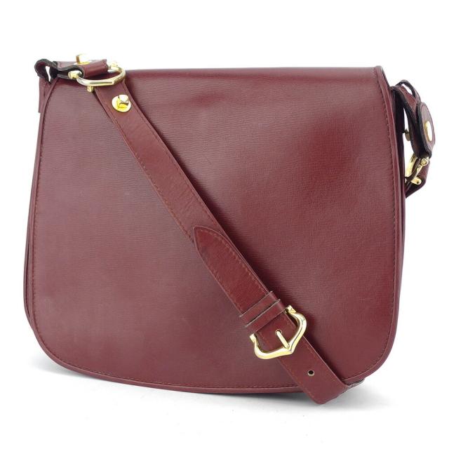 【BIGお買い物ラリー★30%OFFセール中】カルティエ CARTIER ショルダーバッグマストライン ボルドー ゴールド レディース 中古