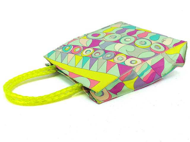 【30％OFF★週末タイムセール】エミリオプッチ Emilio Pucci トートバッグプッチ（柄） グリーン ピンク パープル系 レディース 中古_2