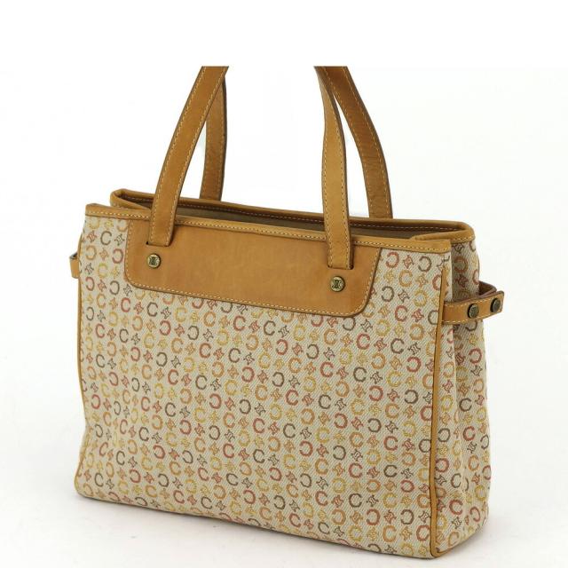 【BIGお買い物ラリー★30%OFFセール中】セリーヌ CELINE トートバッグマカダム ベージュ ブラウン ゴールド系 レディース 中古