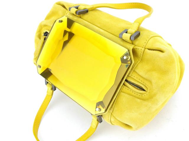 【GWタイムセール】フェンディ FENDI ハンドバッグミラー付き ボックス型 イエロー シルバー レディース 中古_5