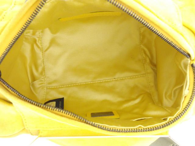 【GWタイムセール】フェンディ FENDI ハンドバッグミラー付き ボックス型 イエロー シルバー レディース 中古_6