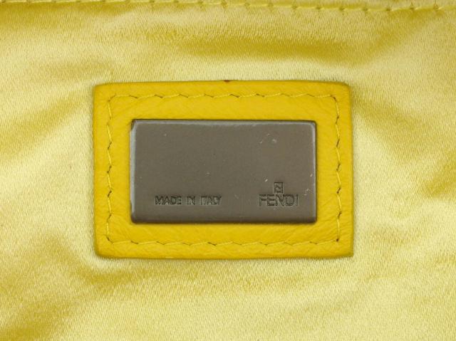 【GWタイムセール】フェンディ FENDI ハンドバッグミラー付き ボックス型 イエロー シルバー レディース 中古_8