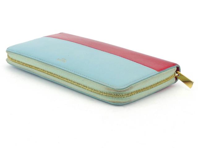 セリーヌ CELINE 長財布バイカラー ブルー レッド ゴールド レディース 中古_2