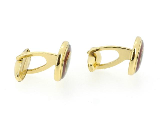 【週末タイムセール】グッチ GUCCI カフスインターロッキング オールドグッチ ゴールド ボルドー レディース 中古_4