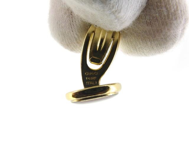 【週末タイムセール】グッチ GUCCI カフスインターロッキング オールドグッチ ゴールド ボルドー レディース 中古_7