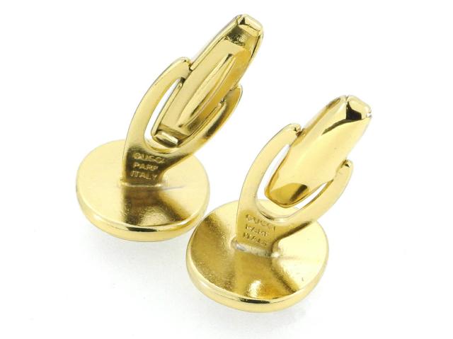 【週末タイムセール】グッチ GUCCI カフスインターロッキング オールドグッチ ゴールド ボルドー レディース 中古_8