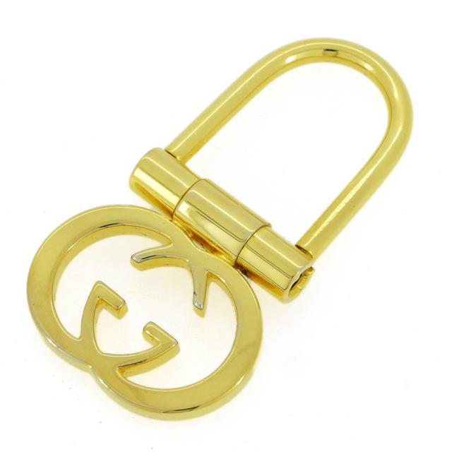 【X'masセール★30%OFF】グッチ GUCCI キーホルダーダブルG インターロッキングG ゴールド レディース 中古