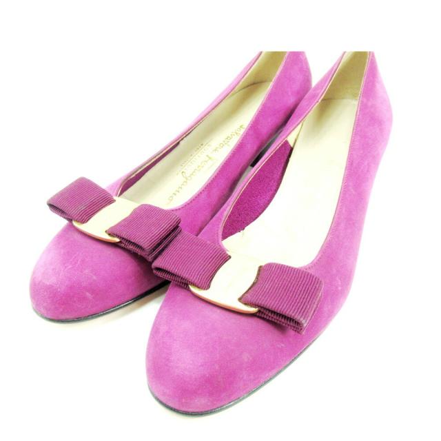 サルヴァトーレフェラガモ リボンパンプス 6 1/2D サルヴァトーレフェラガモ Salvatore Ferragamo パンプスヴァラリボン