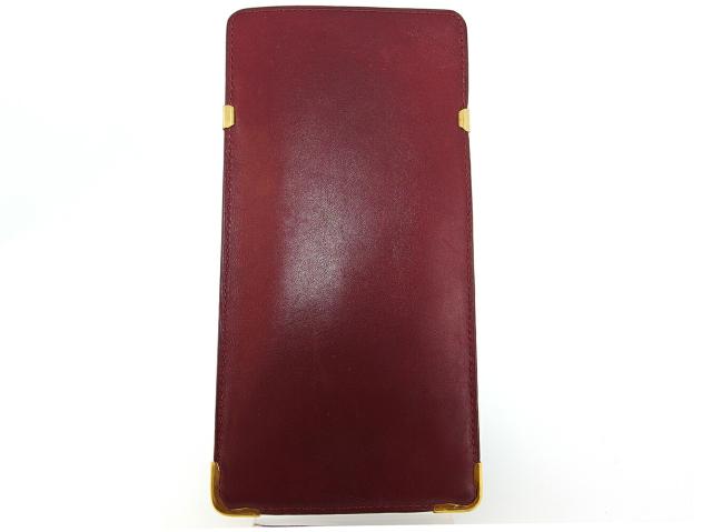 【週末セール★30％OFF】カルティエ CARTIER メガネケースマストライン ボルドー ゴールド レディース 中古_1