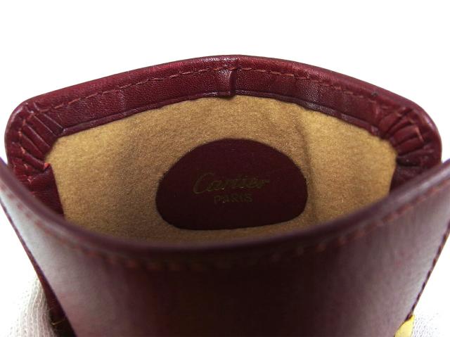 【週末セール★30％OFF】カルティエ CARTIER メガネケースマストライン ボルドー ゴールド レディース 中古_5